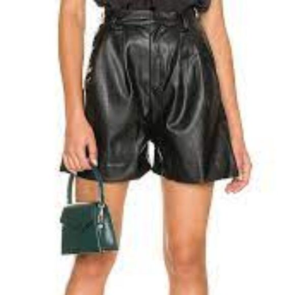 Nonchalant Label Shae Vegan Leather Shorts Brown Sz XS NWT 298 - Picture 10 of 14